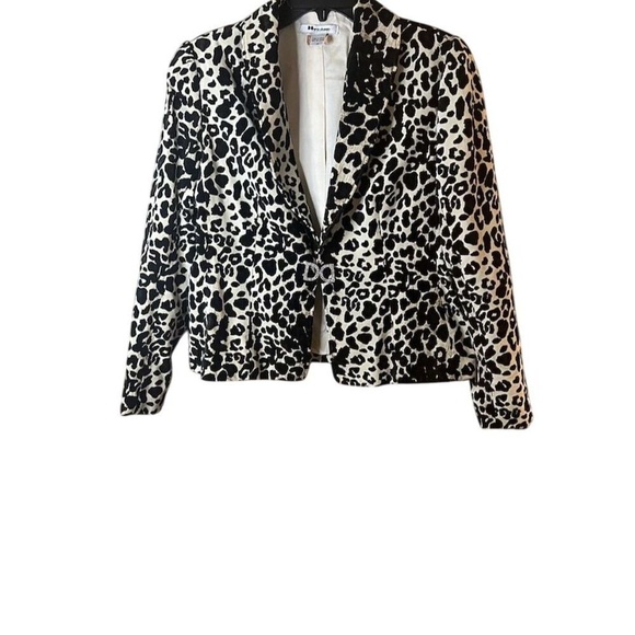 Nygard Collection Women's Size 14 Animal Print Velvet Blazer Jacket - Picture 1 of 9